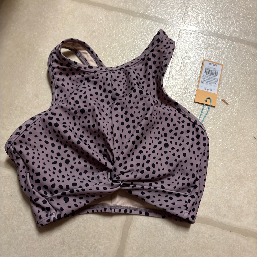 Target Pink and Black Bikini Top